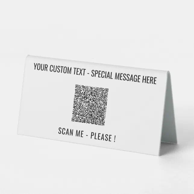 Table Scan Sign QR Code Scan Info Table Sign Your Text and Colors | Zazzle