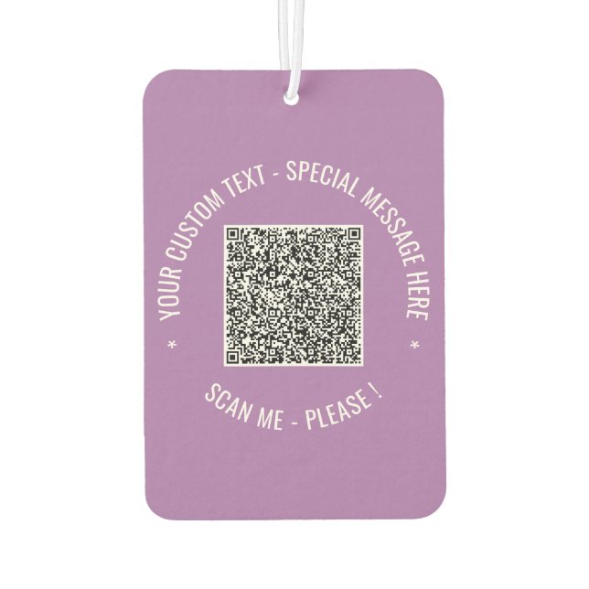 QR Code Scan Info Text Air Freshener Choose Color (Back)
