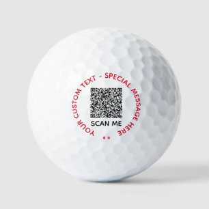 QR Code Scan Info Text and Color Modern Golf Balls