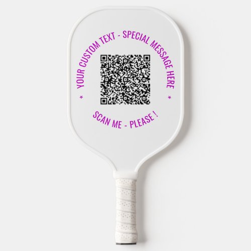 QR Code Scan Info Text and Color Pickleball Paddle