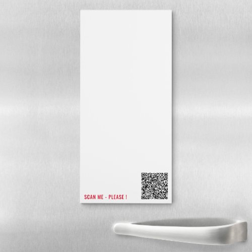 QR Code Scan Info Text and Colors Magnetic Notepad