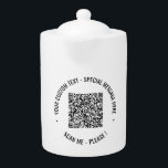 QR Code Scan Info Text and Colors Teapot<br><div class="desc">QR Code Scan Info Custom Text Colors Personalized Promotional Business or Personal Modern Gift - Add Your QR Code - Image or Logo - photo / Text - Name or other info / message - Resize and Move or Remove / Add Elements - Image / Text with Customization Tool. Choose...</div>