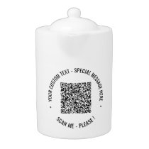QR Code Scan Info Text and Colors Teapot