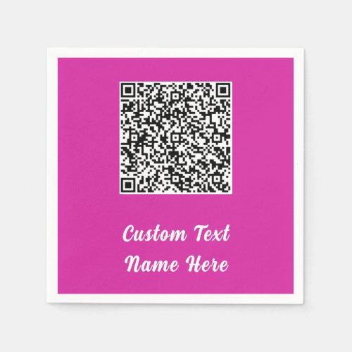 QR Code Scan Info Text Name Wedding Party Napkins