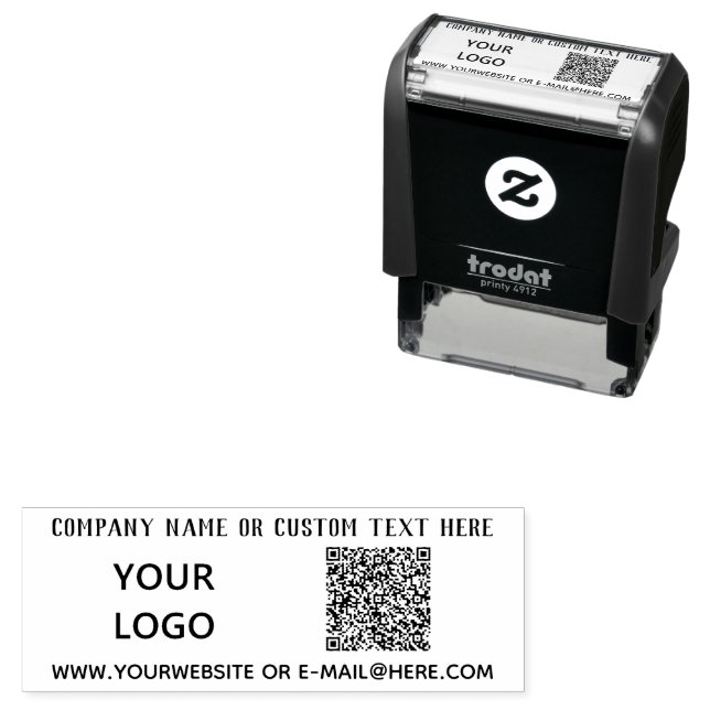 QR Code Scan Info Your Logo and Custom Text Stamp (In Situ)