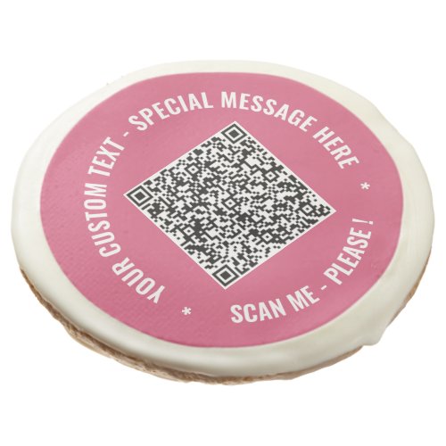 QR Code Scan Info Your Text and Color Sugar Cookie