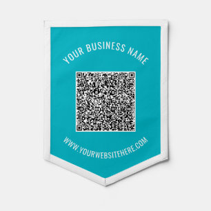 QR Code Scan Info Your Text and Colors Pennant