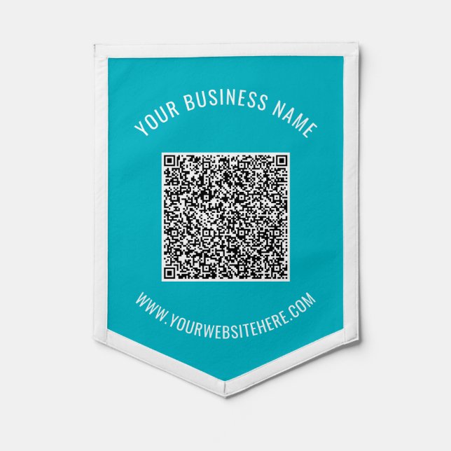 QR Code Scan Info Your Text and Colors Pennant (Front)