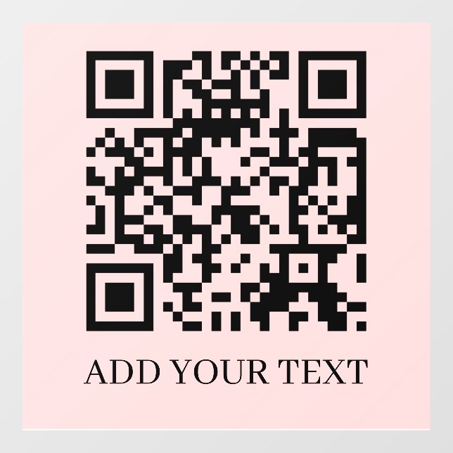 QR Code | Scan Me Blush Pink Feminine Design Window Cling (Sheet)