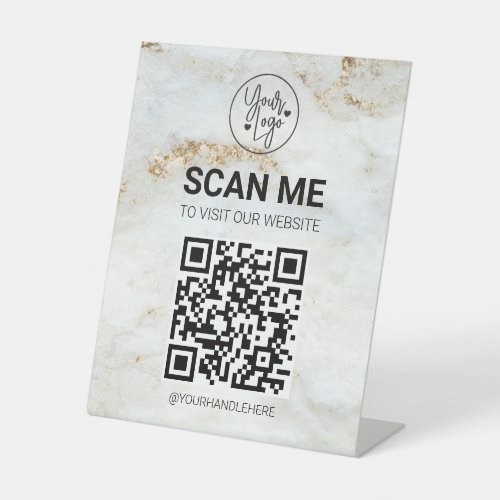 QR Code Scan Me Business Menu Website Services Pedestal Sign