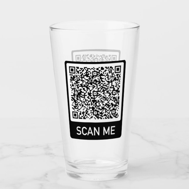 QR Code - Scan Me Professional Personalized Glass (Front)