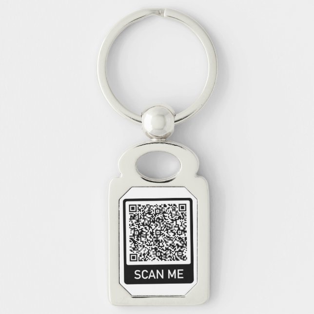 QR Code - Scan Me Professional Personalized Modern Keychain (Front)