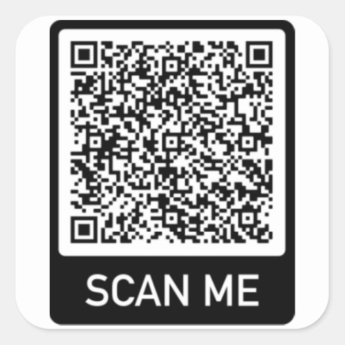 QR Code _ Scan Me Professional Personalized Modern Square Sticker