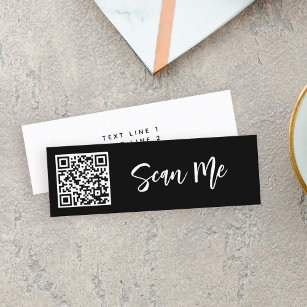 QR code Scan me Professional Small Business Blush Mini Business Card