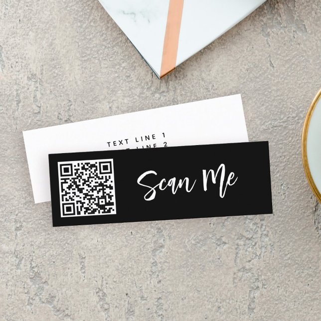 QR code Scan me Professional Small Business Blush Mini Business Card (Creator Uploaded)