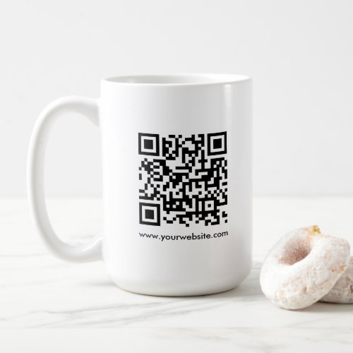 QR Code Scan Me Website Url Template White Large Coffee Mug