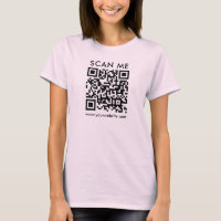 QR Code Scan Me Womens Double Sided Pale Pink