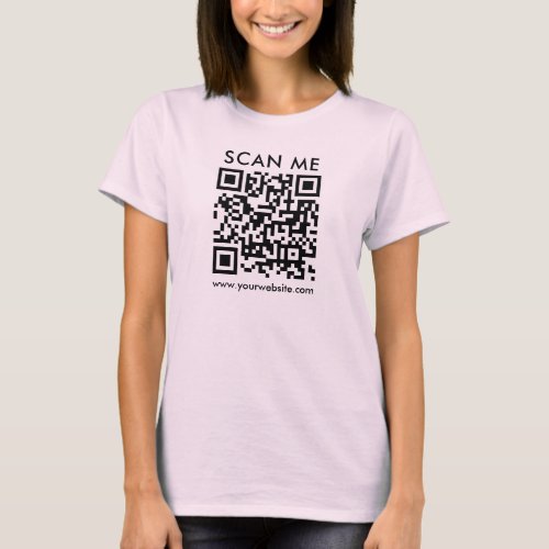 QR Code Scan Me Womens Double Sided Pale Pink T_Shirt