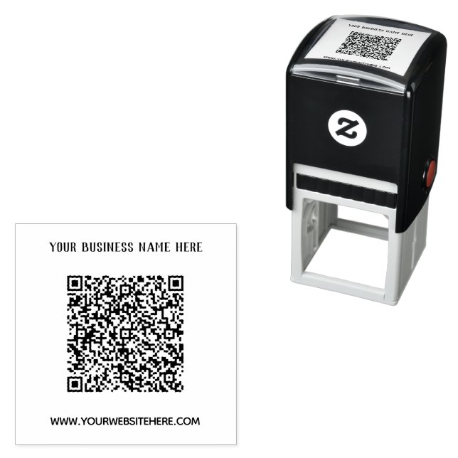 QR Code Scan Name Website Business Stamp Template (In Situ)