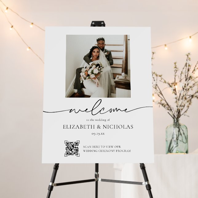QR Code Scan Program | Wedding Photo Welcome Foam Board (In Situ (Stand))