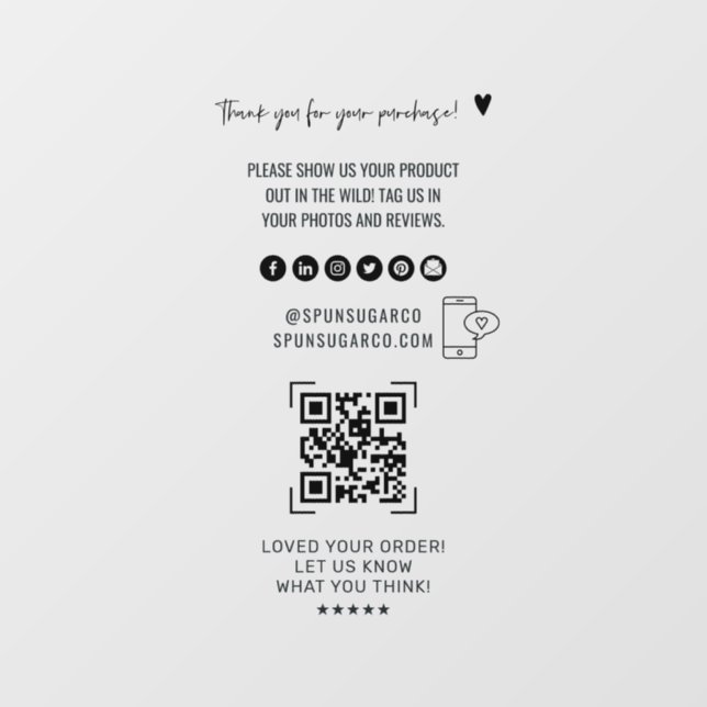 QR Code Scan Review Us | Business Wall Decal (Front)