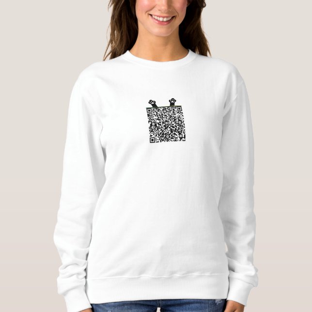 QR Code Scan Secret Message: Have a Purr-fect day! Sweatshirt (Front)