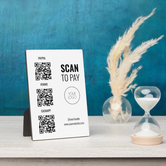 QR Code Scan to Pay Business Professional Plaque (Side)