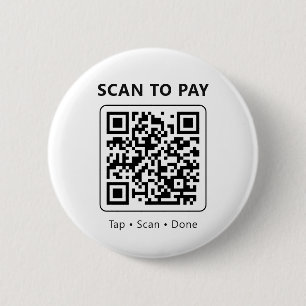 QR Code Scan to Pay Minimalist White Promotional Button