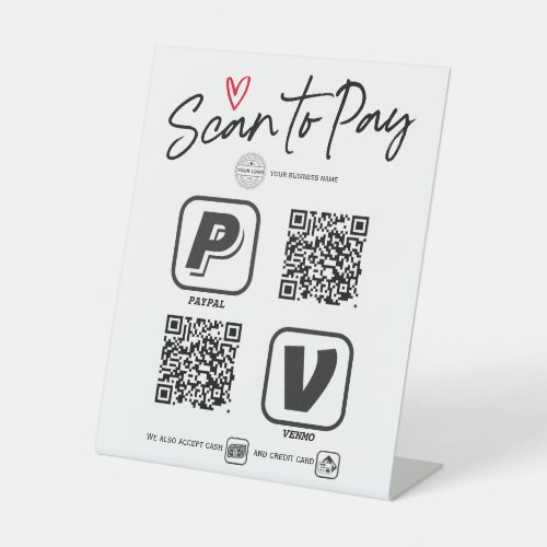 QR code scan to pay modern trendy script sign