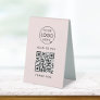 QR Code Scan to Pay | Pink Business Logo Table Tent Sign