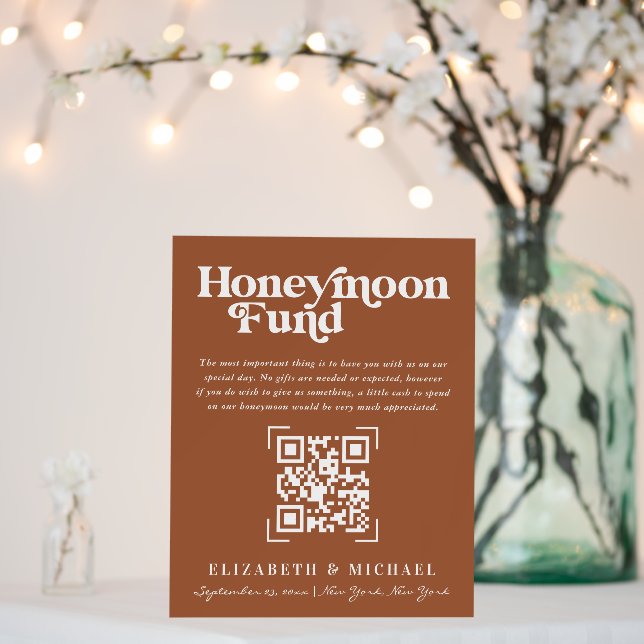 QR Code Scan Wedding | Honeymoon Fund Foam Board (In Situ (Wedding))