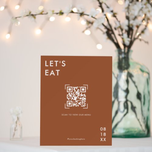 QR Code Scan  Wedding Menu Sign