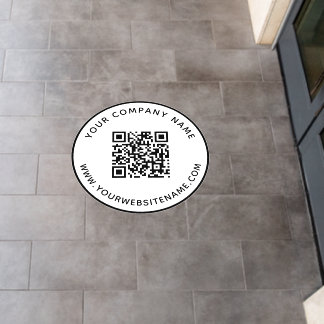 QR Code Scanable Round Webiste & Company Floor Decals