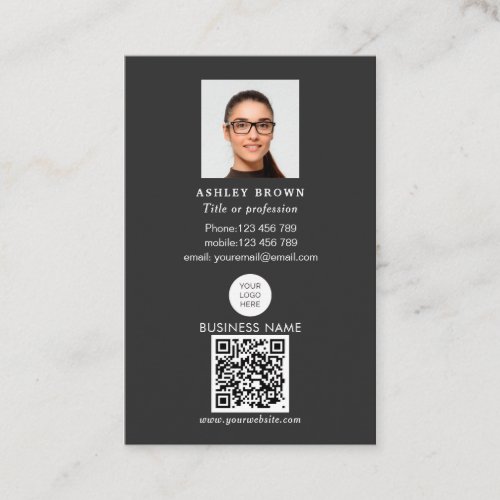Qr code scannable barcode modern logo photo business card