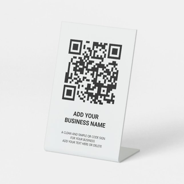 QR Code Scannable Contactless Business Pedestal Sign (Front)