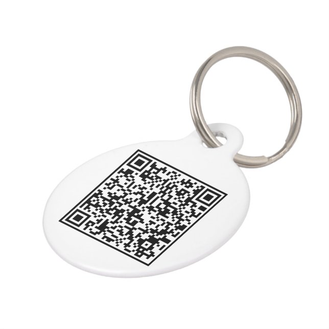 QR Code Scannable If Lost  Pet ID Tag (Side)