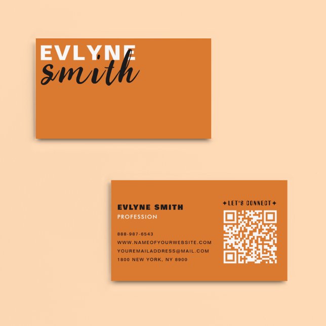 QR Code Scannable Social Media unique Typography  Business Card (Creator Uploaded)