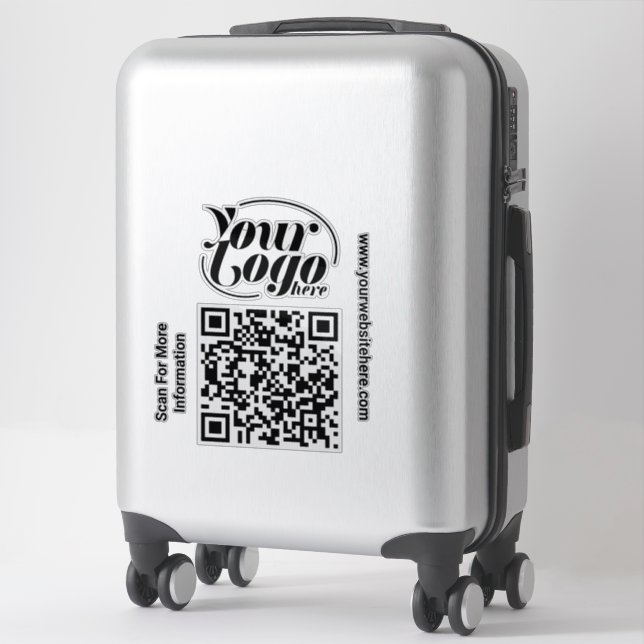QR Code Scanner Custom Text Business Professional  Sticker (Suitcase)