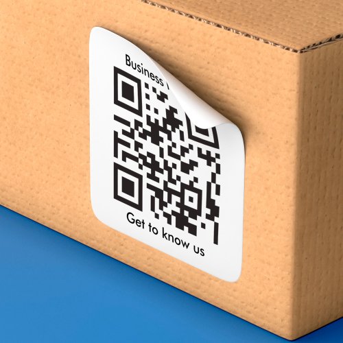 QR Code Scanner Custom Text For Digitally Business Square Sticker