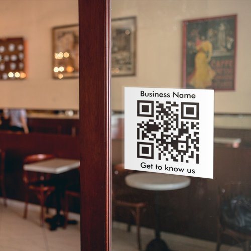 QR Code Scanner Custom Text For Digitally Business Sticker