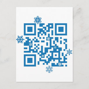 QR Code Scans "Merry Christmas!" Holiday Postcard