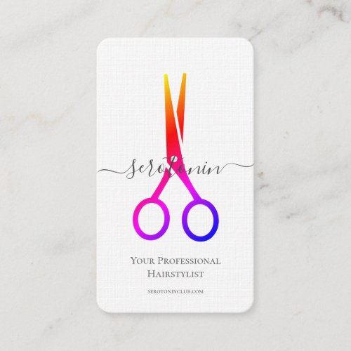 QR Code Scissor Hairstylist Business Card
