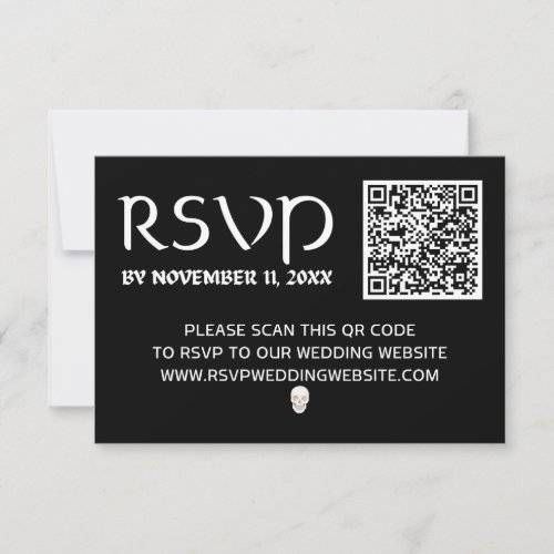 QR Code sealing wax Black  White RSVP Card