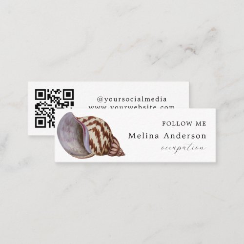 QR Code Seashell Social Media Mini Business Card