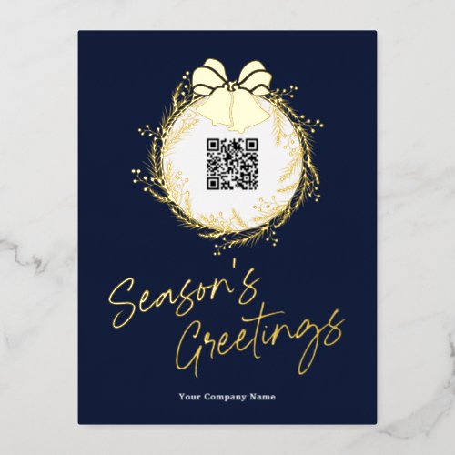 QR code _ Seasons greetings business holiday card