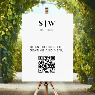 QR Code Seating Chart   Wedding Table Assignments  Foam Board