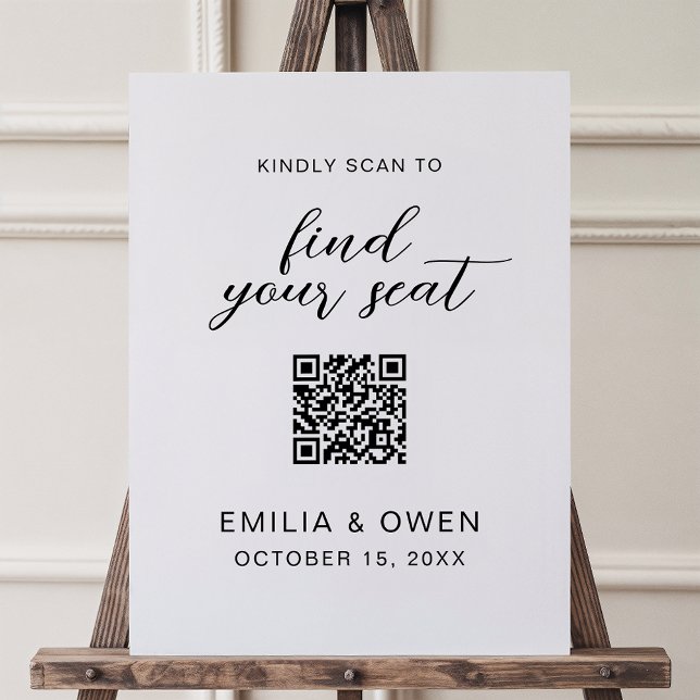 QR code seating sign wedding decor (Creator Uploaded)
