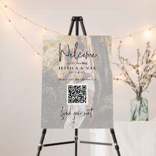 QR Code Seating Sign Wedding Photo Welcome Script