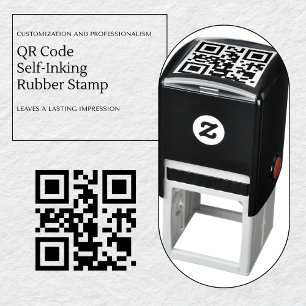QR Code Self-Inking Rubber Stamp