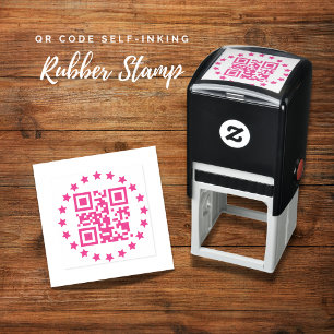 QR Code Self-Inking Rubber Stamp